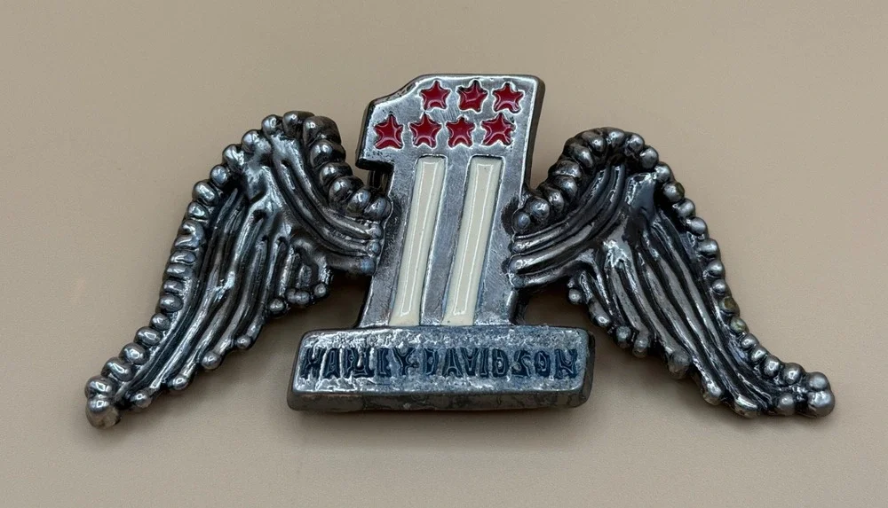 Vintage Harley-Davidson Winged Belt Buckle 5” Metal Biker Motorcycle